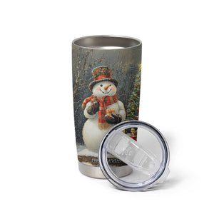 Personalized Snowman Tumbler Cup with Vintage Christmas Theme TS04 Print Your Wear