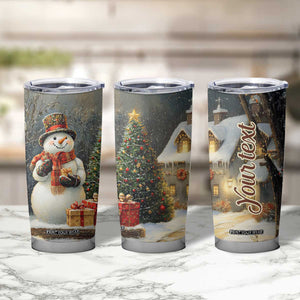 Personalized Snowman Tumbler Cup with Vintage Christmas Theme TS04 Print Your Wear