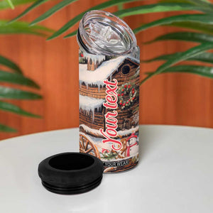 Personalized Snowmen Friends 4 in 1 Can Cooler Tumbler with Whimsical Winter Design TS04 Print Your Wear