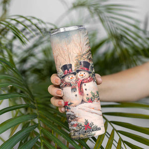 Personalized Snowmen Friends Skinny Tumbler with Whimsical Winter Design TS04 Print Your Wear