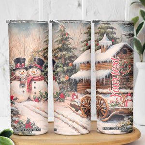 Personalized Snowmen Friends Skinny Tumbler with Whimsical Winter Design TS04 Print Your Wear