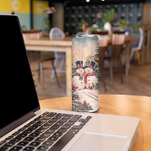 Personalized Snowmen Friends Skinny Tumbler with Whimsical Winter Design TS04 Print Your Wear