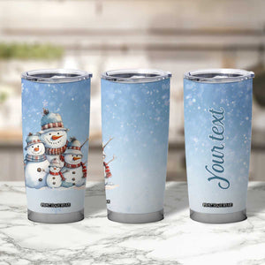 Personalized Snowmen Tumbler Cup with Festive Holiday Theme TS04 Print Your Wear