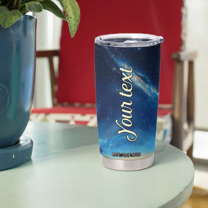 Personalized Stack of Glowing Books Tumbler Cup Under Starry Night Sky Fantasy Style TS04 Print Your Wear