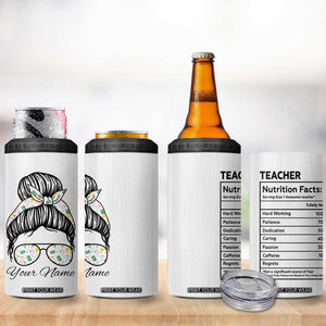 Personalized Teacher Life 4 in 1 Can Cooler Tumbler with Classroom Essentials Illustration TS04 Print Your Wear