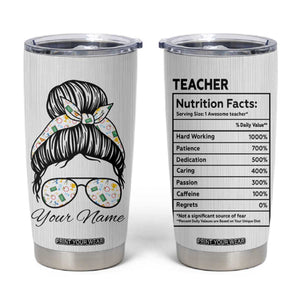 Personalized Teacher Life Tumbler Cup with Classroom Essentials Illustration TS04 Multicolor Print Your Wear