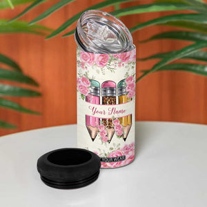 Personalized Teacher Quote 4 in 1 Can Cooler Tumbler Never Forget The Difference You Have Made TS04 Print Your Wear