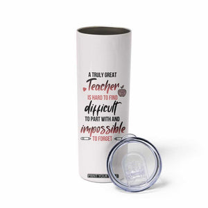 Personalized Teacher Skinny Tumbler Quote A Truly Great Teacher Is Hard to Find Design TS04 Print Your Wear