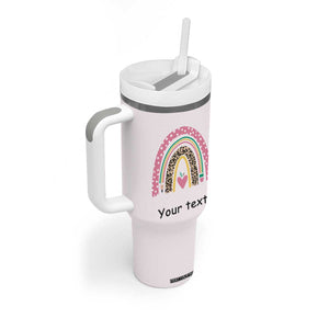 Personalized Teaching Quote Tumbler With Handle Teaching Is A Work Of Heart Typography TS04 Print Your Wear