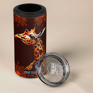 Personalized Tribal Giraffe 4 in 1 Can Cooler Tumbler with Ethnic Pattern Design TS04 Print Your Wear