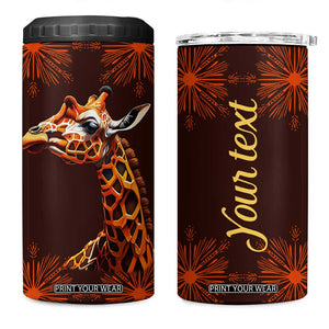 Personalized Tribal Giraffe 4 in 1 Can Cooler Tumbler with Ethnic Pattern Design TS04 One Size: 16 oz Multicolor Print Your Wear