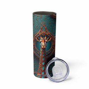 Personalized Tribal Giraffe Skinny Tumbler with Colorful Ethnic Design TS04 Print Your Wear