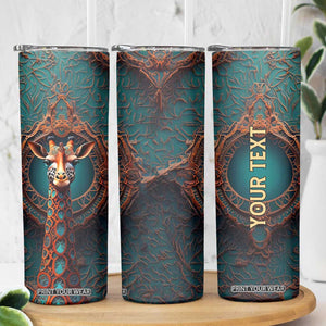 Personalized Tribal Giraffe Skinny Tumbler with Colorful Ethnic Design TS04 Print Your Wear