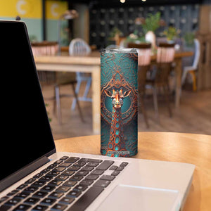 Personalized Tribal Giraffe Skinny Tumbler with Colorful Ethnic Design TS04 Print Your Wear