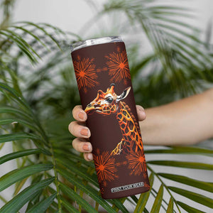 Personalized Tribal Giraffe Skinny Tumbler with Ethnic Pattern Design TS04 Print Your Wear