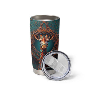 Personalized Tribal Giraffe Tumbler Cup with Colorful Ethnic Design TS04 Print Your Wear
