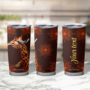 Personalized Tribal Giraffe Tumbler Cup with Ethnic Pattern Design TS04 Print Your Wear