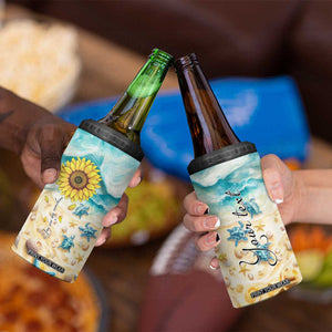 Personalized Turtle 4 in 1 Can Cooler Tumbler with Artistic Oceanic Theme Design TS04 Print Your Wear