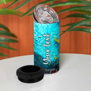Personalized Turtle 4 in 1 Can Cooler Tumbler with Paper Quilling Art Style TS04 Print Your Wear
