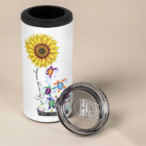 Personalized Turtle 4 in 1 Can Cooler Tumbler with You Are My Sunshine Quote Design TS04 Print Your Wear