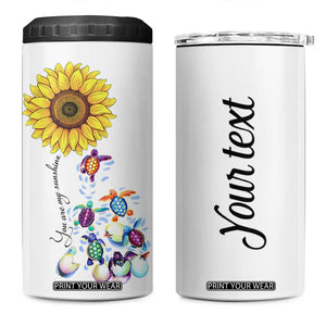 Personalized Turtle 4 in 1 Can Cooler Tumbler with You Are My Sunshine Quote Design TS04 One Size: 16 oz Multicolor Print Your Wear