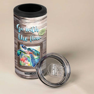 Personalized Turtle Quote 4 in 1 Can Cooler Tumbler Go With The Flow Relaxed Style TS04 Print Your Wear