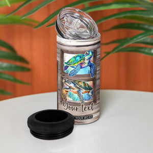 Personalized Turtle Quote 4 in 1 Can Cooler Tumbler Go With The Flow Relaxed Style TS04 Print Your Wear