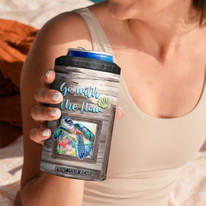 Personalized Turtle Quote 4 in 1 Can Cooler Tumbler Go With The Flow Relaxed Style TS04 Print Your Wear