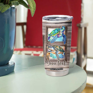 Personalized Turtle Quote Tumbler Cup Go With The Flow Relaxed Style TS04 Print Your Wear