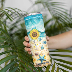 Personalized Turtle Skinny Tumbler with Artistic Oceanic Theme Design TS04 Print Your Wear