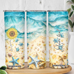 Personalized Turtle Skinny Tumbler with Artistic Oceanic Theme Design TS04 Print Your Wear
