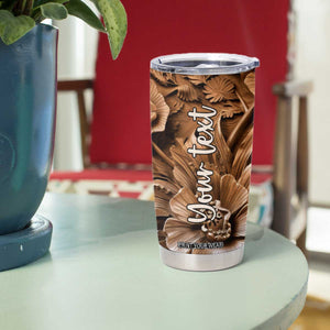 Personalized Turtle Tumbler Cup with Leather Carving Artistic Design TS04 Print Your Wear