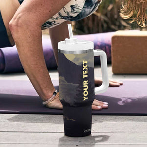 Personalized Veteran Silhouette Tumbler With Handle with Patriotic Theme Illustration TS04 Print Your Wear