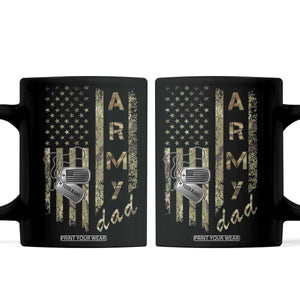 Personalized Vintage U.S. Army Dad Coffee Mug Custom Name Tag Proud Military Family Member Soldier Graduation TS10 Black Print Your Wear