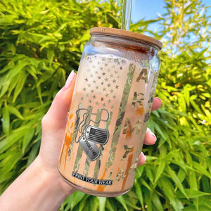 Personalized Vintage U.S. Army Dad Glass Can Custom Name Tag Proud Military Family Member Soldier Graduation TS10 Print Your Wear