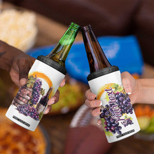 Personalized Wine Barrel and Grapes 4 in 1 Can Cooler Tumbler with Vineyard Theme TS04 Print Your Wear