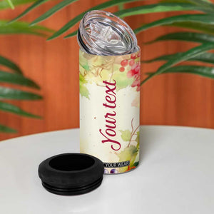 Personalized Wine Bottle and Glass 4 in 1 Can Cooler Tumbler with Classic Design TS04 Print Your Wear