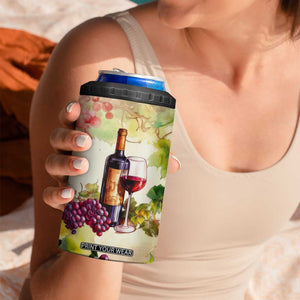 Personalized Wine Bottle and Glass 4 in 1 Can Cooler Tumbler with Classic Design TS04 Print Your Wear
