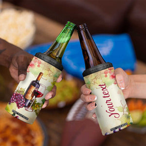 Personalized Wine Bottle and Glass 4 in 1 Can Cooler Tumbler with Classic Design TS04 Print Your Wear