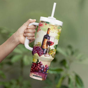 Personalized Wine Bottle and Glass Tumbler With Handle with Classic Design TS04 Print Your Wear