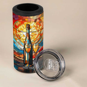 Personalized Wine Design 4 in 1 Can Cooler Tumbler with Stained Glass Art Style TS04 Print Your Wear