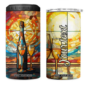 Personalized Wine Design 4 in 1 Can Cooler Tumbler with Stained Glass Art Style TS04 One Size: 16 oz Multicolor Print Your Wear