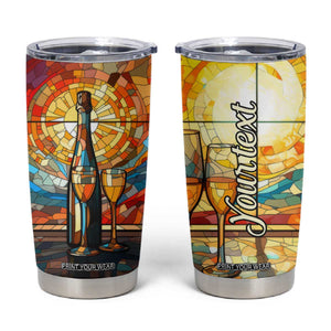 Personalized Wine Design Tumbler Cup with Stained Glass Art Style TS04 Multicolor Print Your Wear
