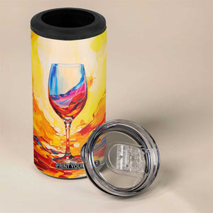 Personalized Wine Glass 4 in 1 Can Cooler Tumbler with Artistic Painting Style TS04 Print Your Wear