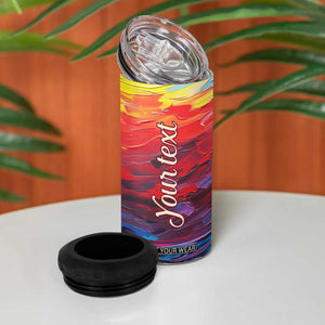 Personalized Wine Glass 4 in 1 Can Cooler Tumbler with Artistic Painting Style TS04 Print Your Wear