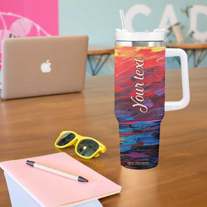 Personalized Wine Glass Tumbler With Handle with Artistic Painting Style TS04 Print Your Wear