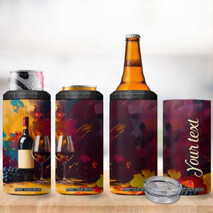 Personalized Wine Illustration 4 in 1 Can Cooler Tumbler with Artistic Detailing TS04 Print Your Wear