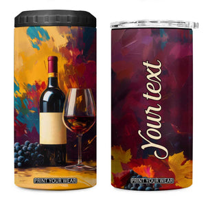 Personalized Wine Illustration 4 in 1 Can Cooler Tumbler with Artistic Detailing TS04 One Size: 16 oz Multicolor Print Your Wear