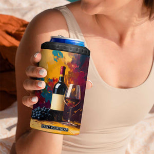 Personalized Wine Illustration 4 in 1 Can Cooler Tumbler with Artistic Detailing TS04 Print Your Wear
