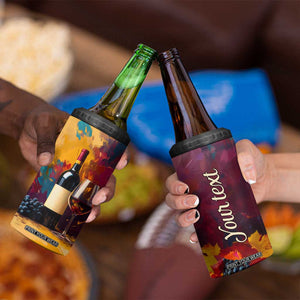 Personalized Wine Illustration 4 in 1 Can Cooler Tumbler with Artistic Detailing TS04 Print Your Wear
